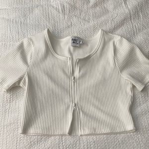 Princess Polly crop top double zip detail